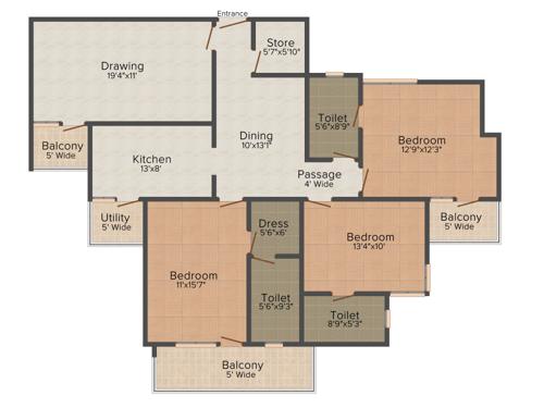 Chandak Builders Imperial Residency 3BHK+3T (1,865 sq ft) Chandak Builders Imperial Residency 3BHK+3T (1,865 sq ft)