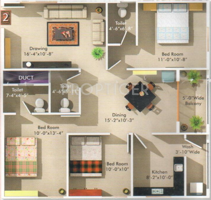 Nestcon Aishwarya (3BHK+3T (1,328 sq ft) 1328 sq ft)