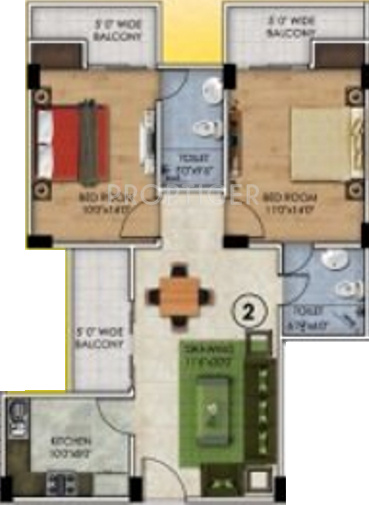 Ritti Consultant SR Enclave (2BHK+2T (1,131 sq ft) 1131 sq ft)