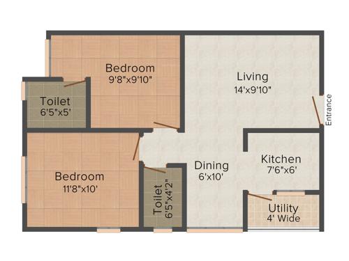 Gajanana Sumuk (2BHK+2T (850 sq ft) 850 sq ft)