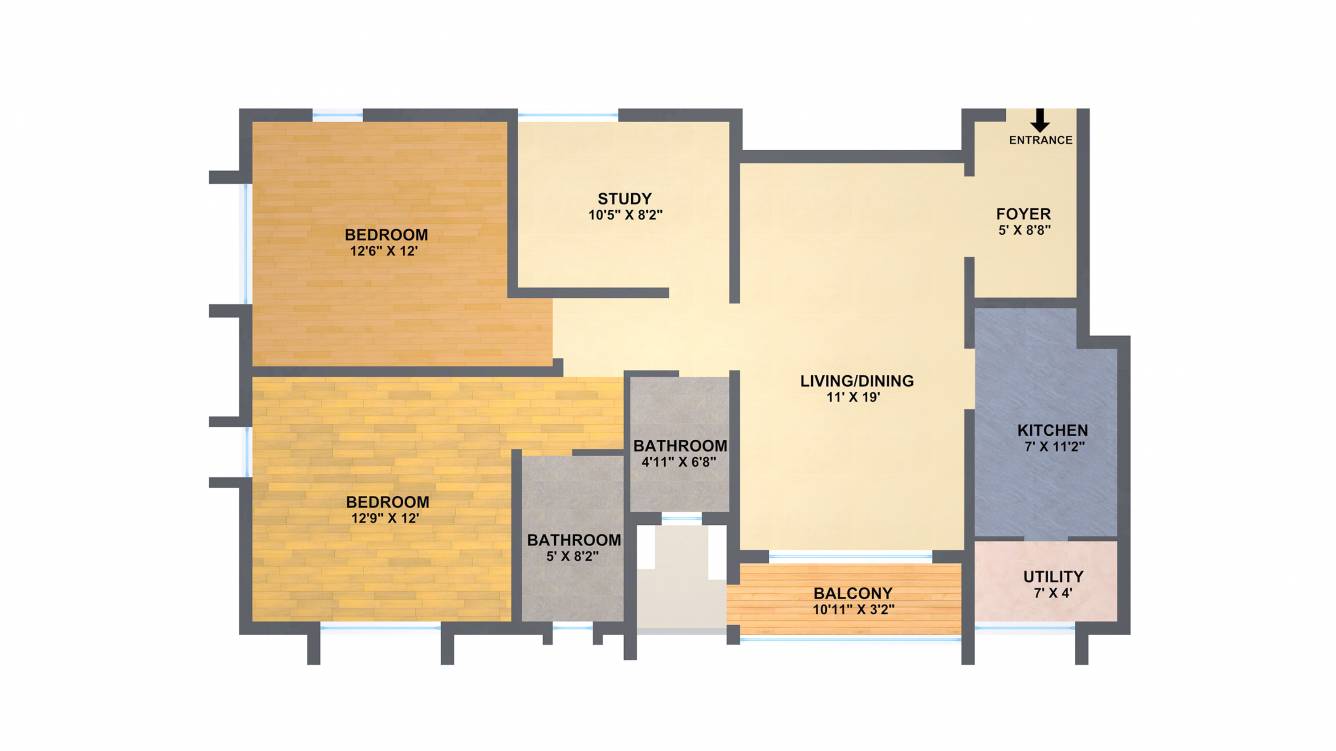Baashyaam Pinnacle Crest (2BHK+2T (1,336 sq ft) + Study Room 1336 sq ft)