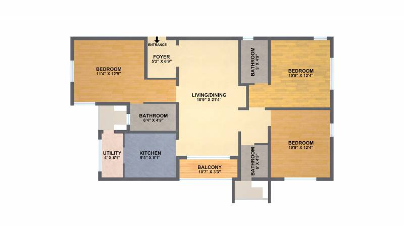 Baashyaam Pinnacle Crest (3BHK+3T (1,528 sq ft) 1528 sq ft)