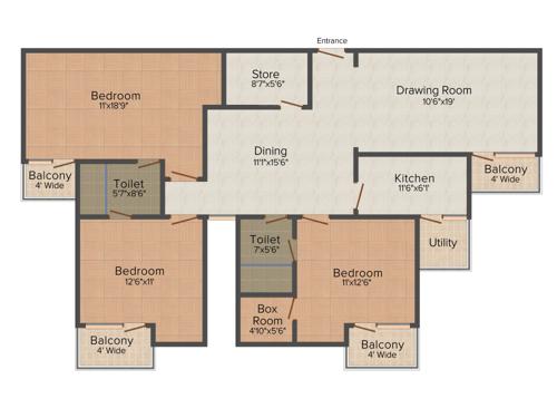 Chandak Imperial Court (3BHK+2T (1,741 sq ft) 1741 sq ft)
