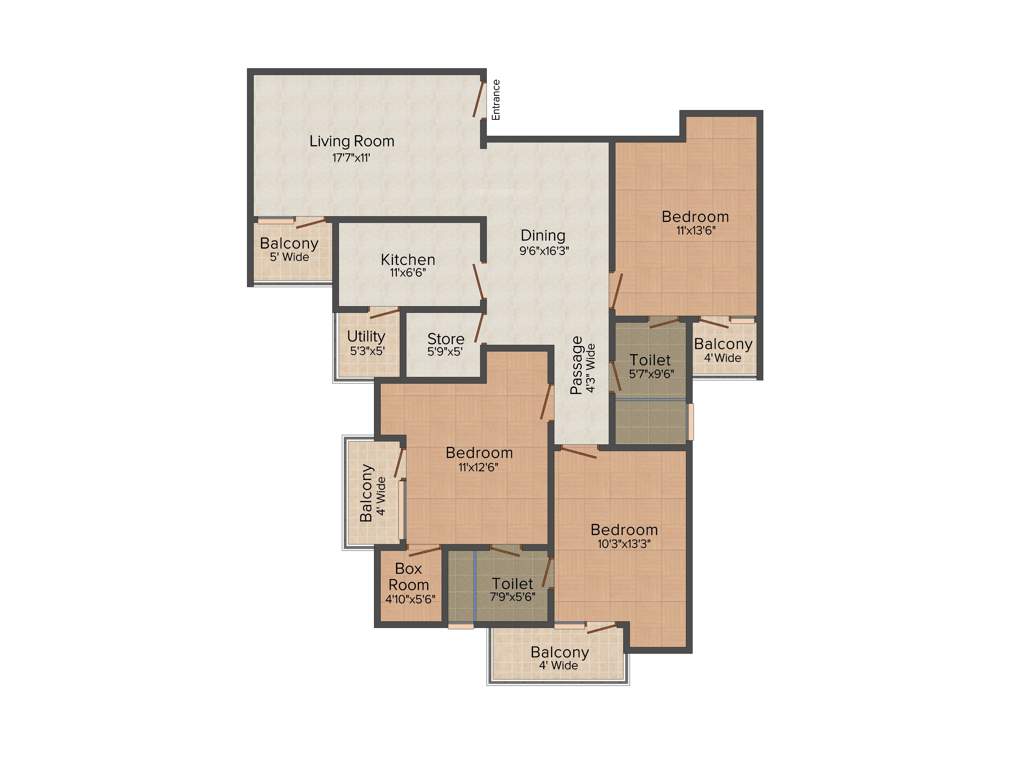 Chandak Imperial Court (3BHK+2T (1,616 sq ft) 1616 sq ft)