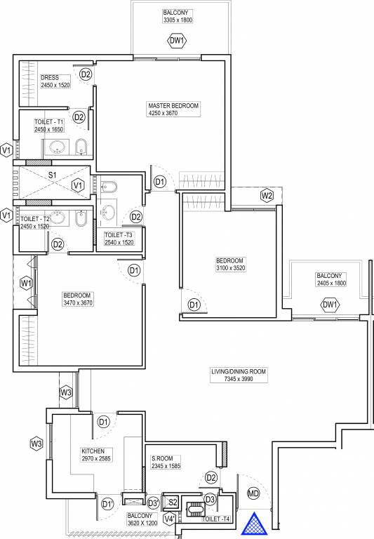 Ireo Uptown (3BHK+3T (1,843 sq ft) + Servant Room 1843 sq ft)