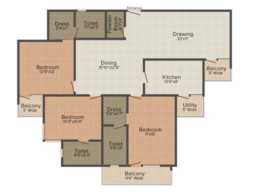 Chandak Imperial Galaxy (3BHK+3T (1,950 sq ft) 1950 sq ft)