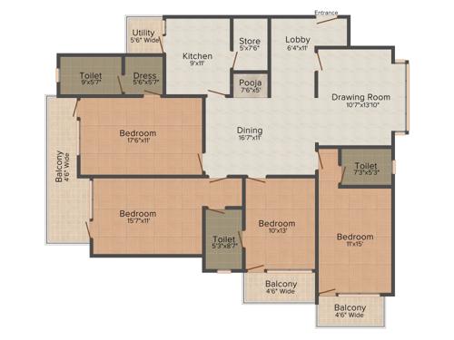 Chandak Imperial Galaxy (4BHK+3T (2,280 sq ft) 2280 sq ft)