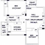 Floor Plan (2BHK+2T (766 sq ft) 766 sq ft) Mangal Home Shri Gangeya Floor Plan (2BHK+2T (766 sq ft) 766 sq ft)