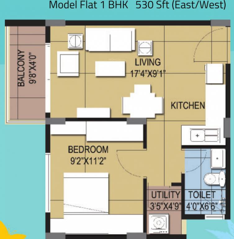 Sipani Bliss II (1BHK+1T (530 sq ft) 530 sq ft)