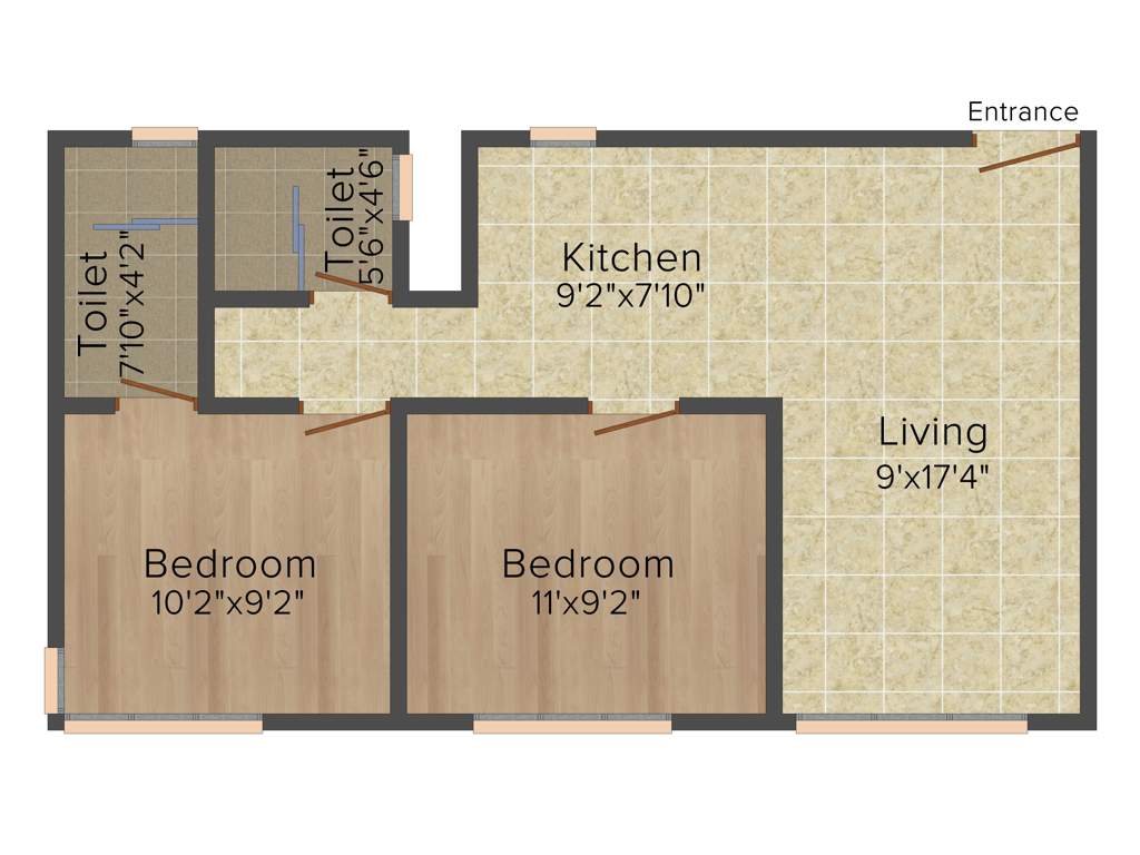 Sipani Bliss II (2BHK+2T (720 sq ft) 720 sq ft)