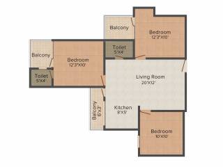 Golden Titanium Heights (2BHK+2T (1,150 sq ft) + Study Room 1150 sq ft) Golden Titanium Heights (2BHK+2T (1,150 sq ft) + Study Room 1150 sq ft)