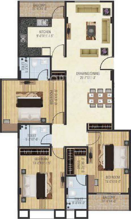 Shrikant Pearl Divine (3BHK+3T (1,950 sq ft) 1950 sq ft)