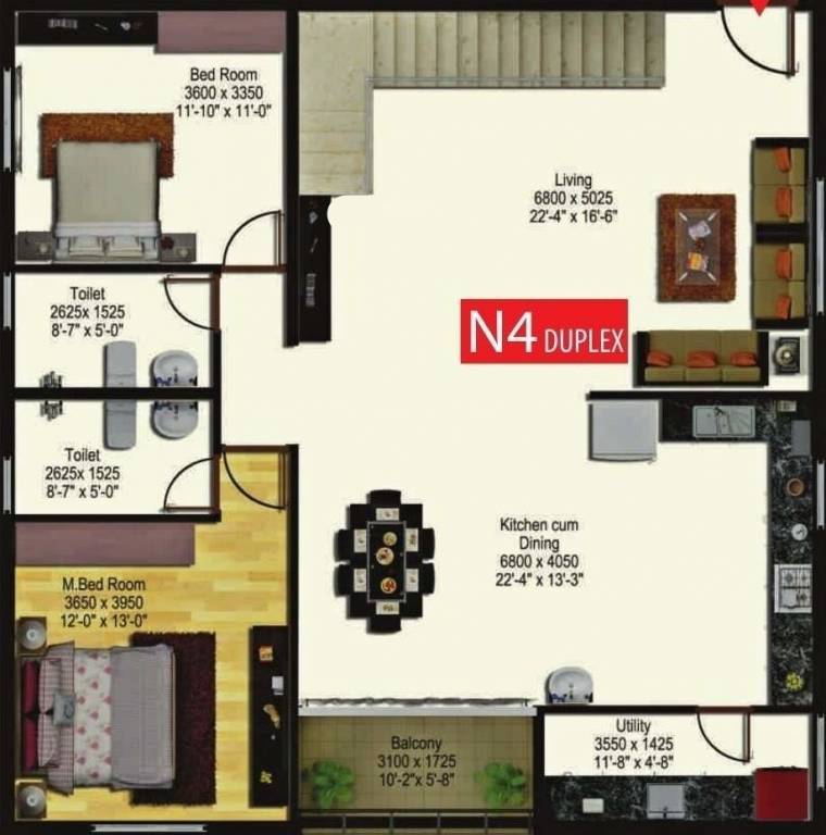 somu pristine Floor Plan Lower Level Duplex Plan