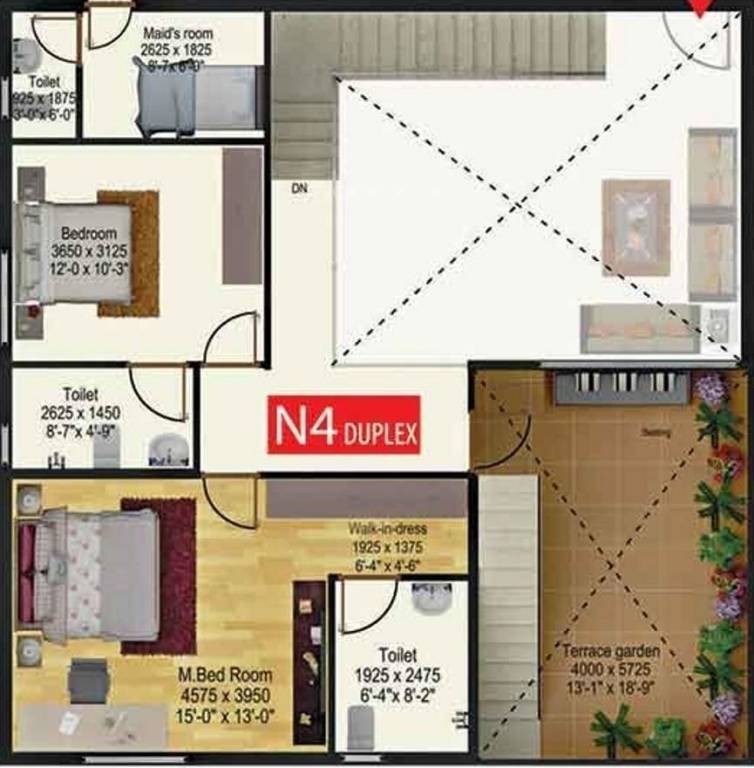 somu pristine Floor Plan Upper Level Duplex Plan