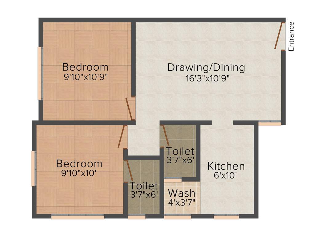 Signature Sampad (2BHK+2T (960 sq ft) 960 sq ft)