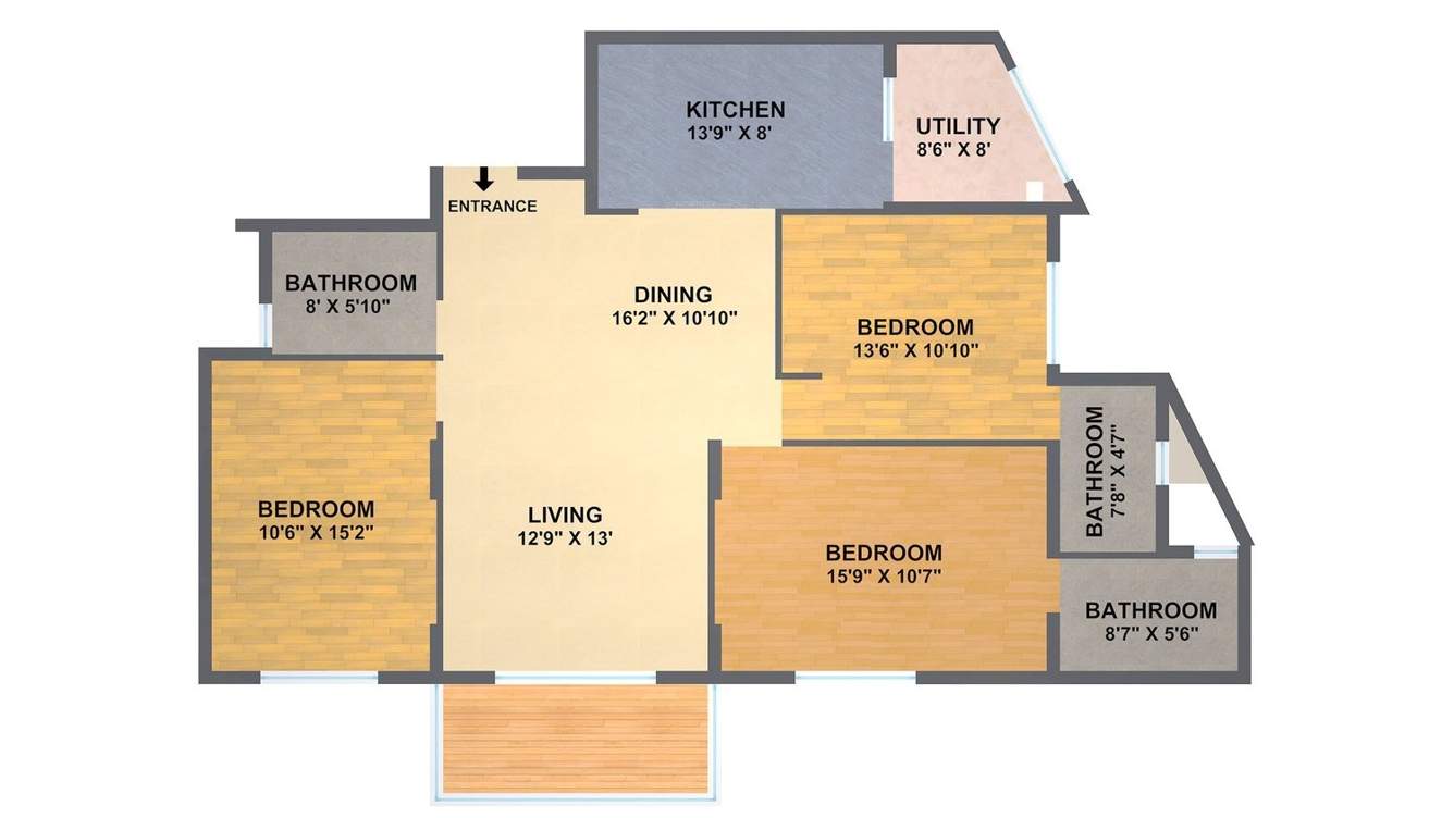 Sumadhura Lake Breeze (3BHK+3T (1,560 sq ft) 1560 sq ft)