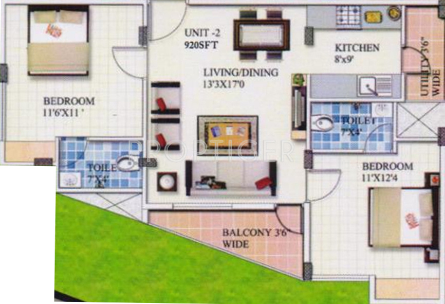 Ram Homes (2BHK+2T (920 sq ft) 920 sq ft)