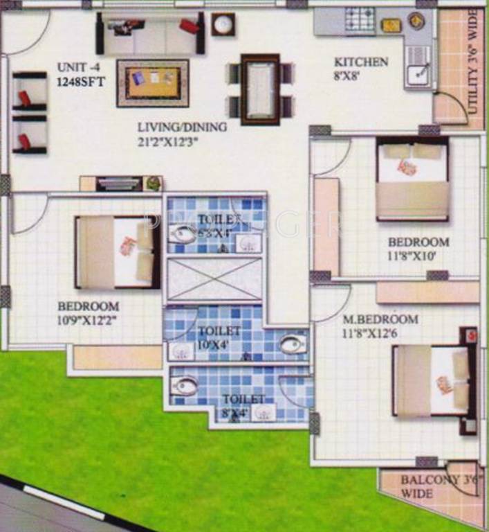 Ram Homes (3BHK+3T (1,248 sq ft) 1248 sq ft)