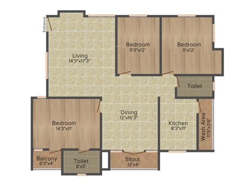 Engineers Elegancia (3BHK+2T (1,488 sq ft) 1488 sq ft) Engineers Elegancia (3BHK+2T (1,488 sq ft) 1488 sq ft)