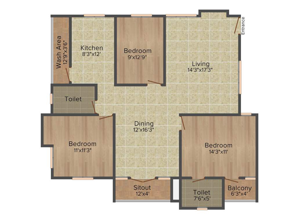 Engineers Elegancia (3BHK+2T (1,499 sq ft) 1499 sq ft)