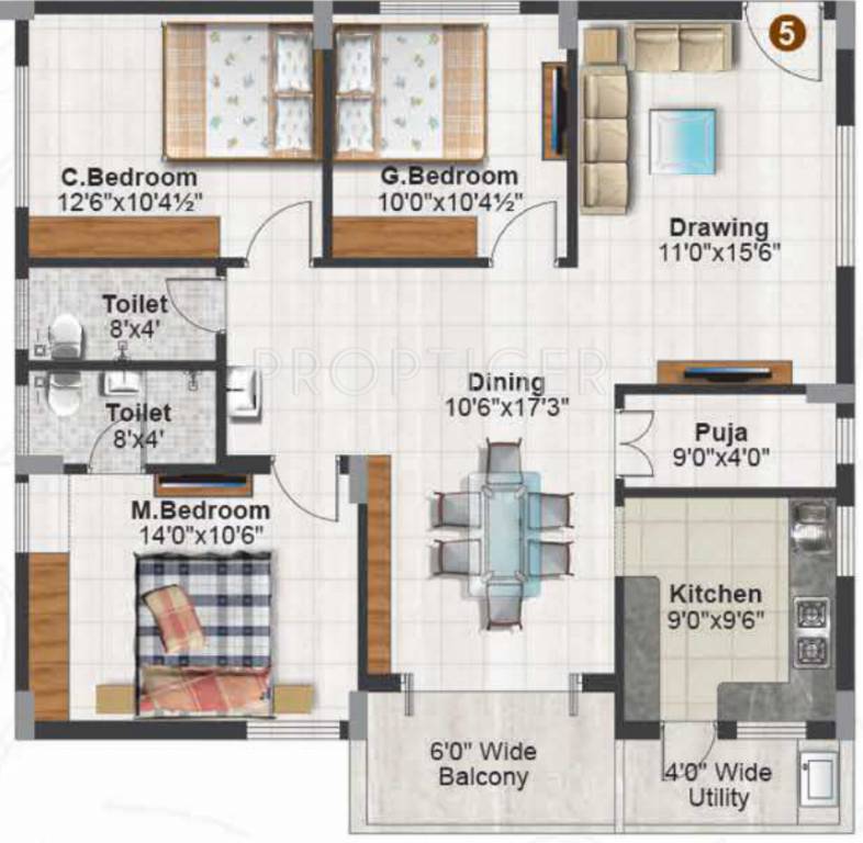 Pruthvi Raintree Abode (3BHK+2T (1,599 sq ft)   Pooja Room 1599 sq ft) Pruthvi Raintree Abode (3BHK+2T (1,599 sq ft)   Pooja Room 1599 sq ft)