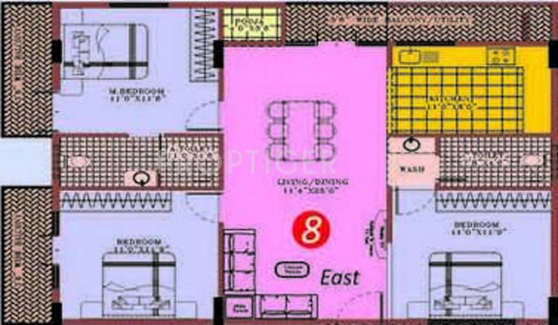 M Square Melody (3BHK+2T (1,475 sq ft) + Pooja Room 1475 sq ft)