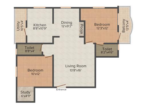 Jeyam Sanjay Enclave 2BHK+2T (1,230 sq ft)