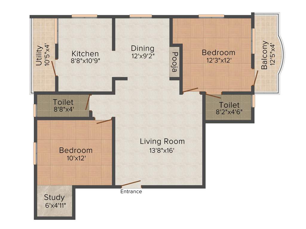 Jeyam Sanjay Enclave 2BHK+2T (1,230 sq ft)