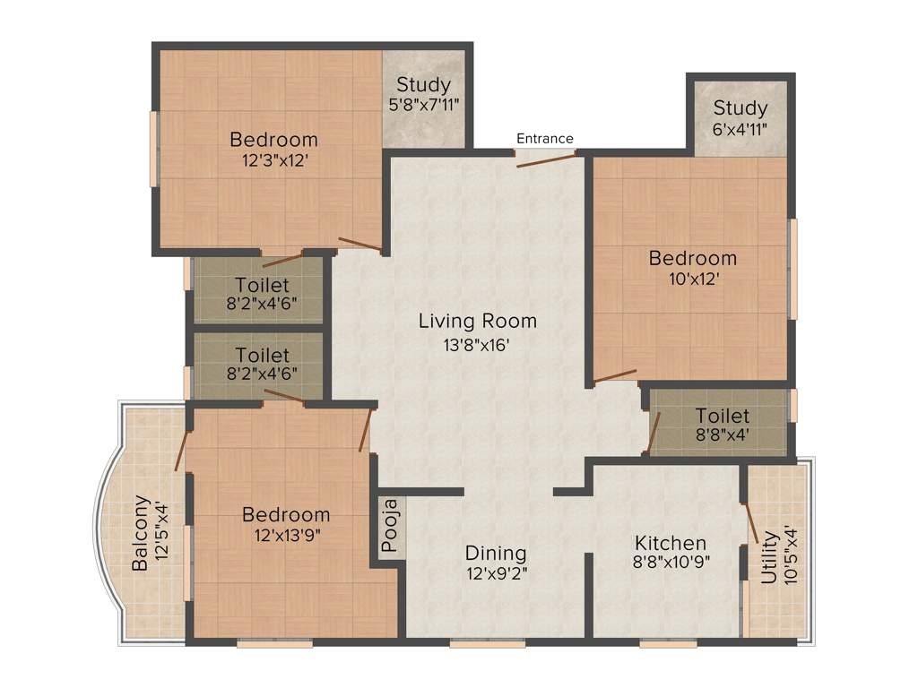 Jeyam Sanjay Enclave 3BHK+3T (1,575 sq ft)