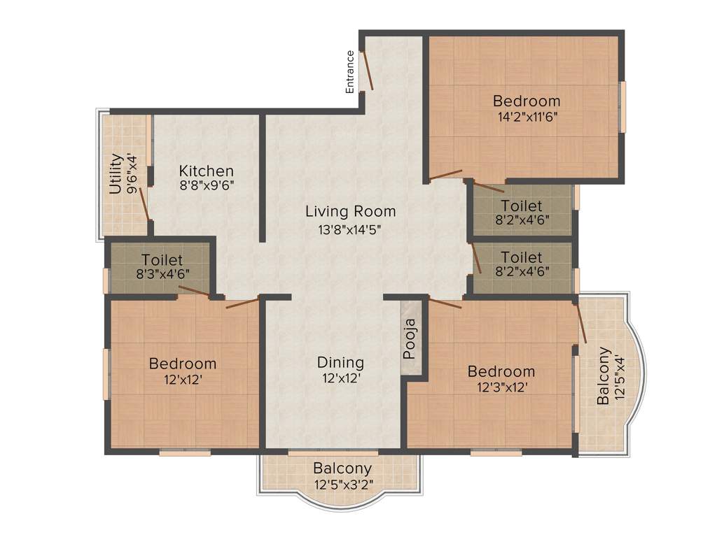 Jeyam Sanjay Enclave 3BHK+3T (1,586 sq ft)