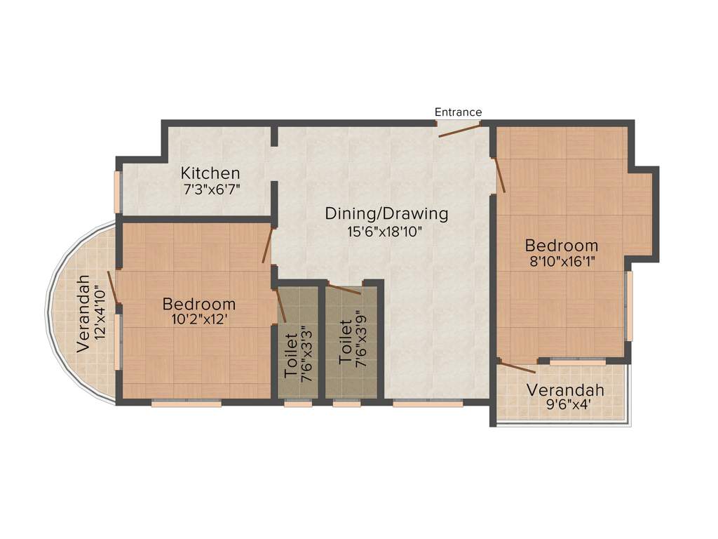 Northland Anandoloke Kunjaban (2BHK+2T (985 sq ft) 985 sq ft)