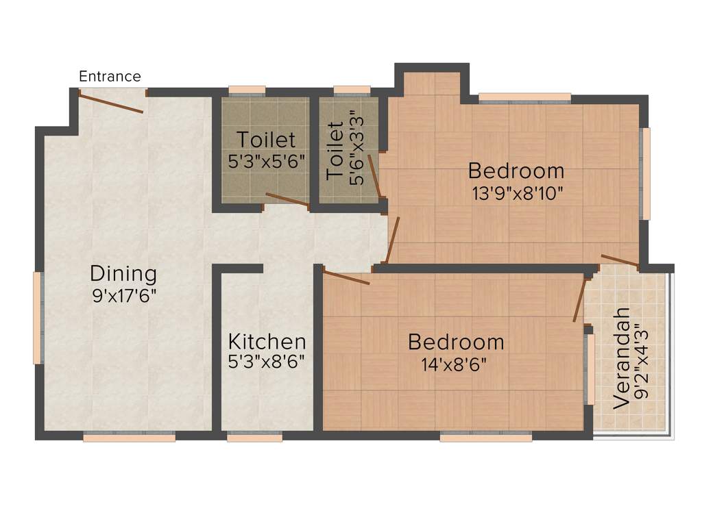 Northland Anandoloke Kunjaban (2BHK+2T (878 sq ft) 878 sq ft)