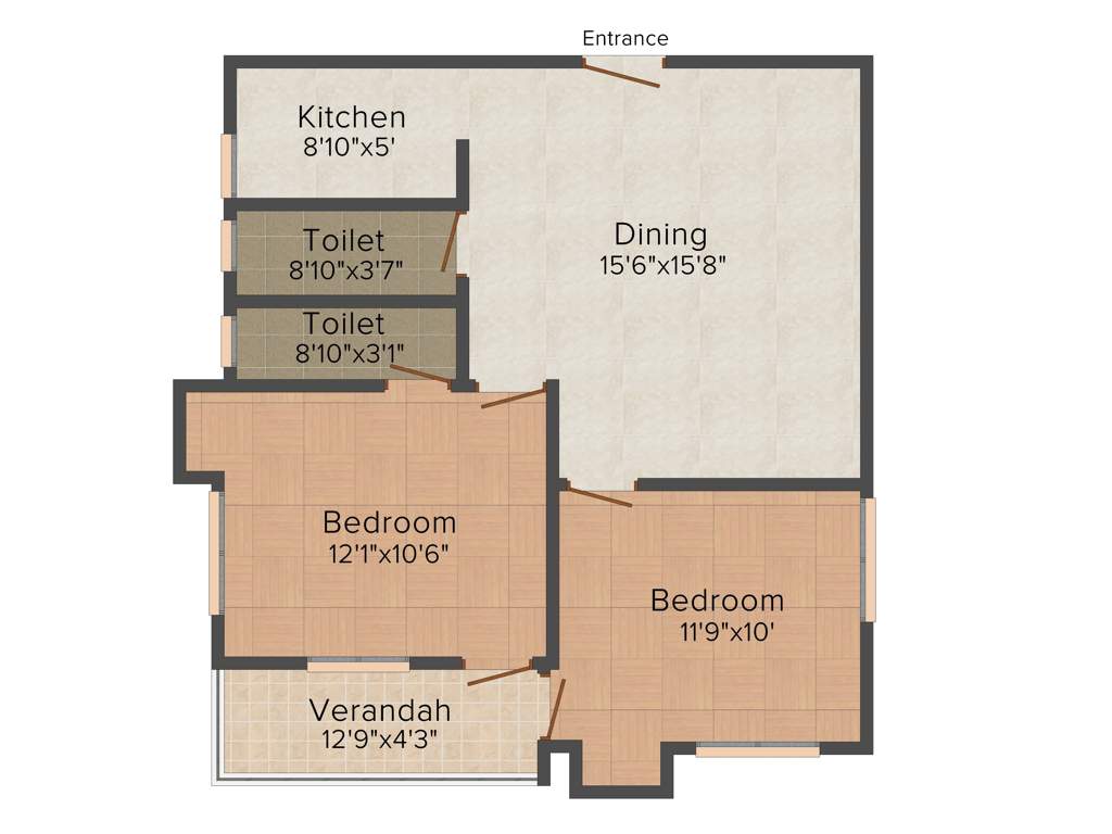 Northland Anandoloke Kunjaban (2BHK+2T (974 sq ft) 974 sq ft)