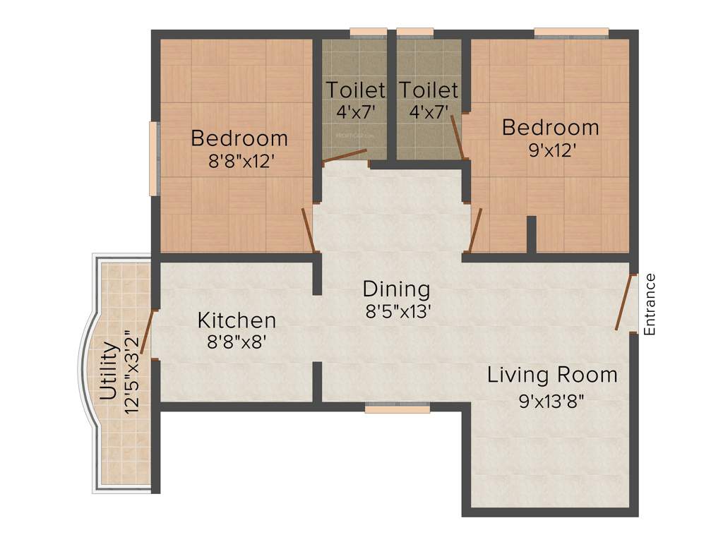 Jeyam Sanjay Enclave 2BHK+2T (803 sq ft)