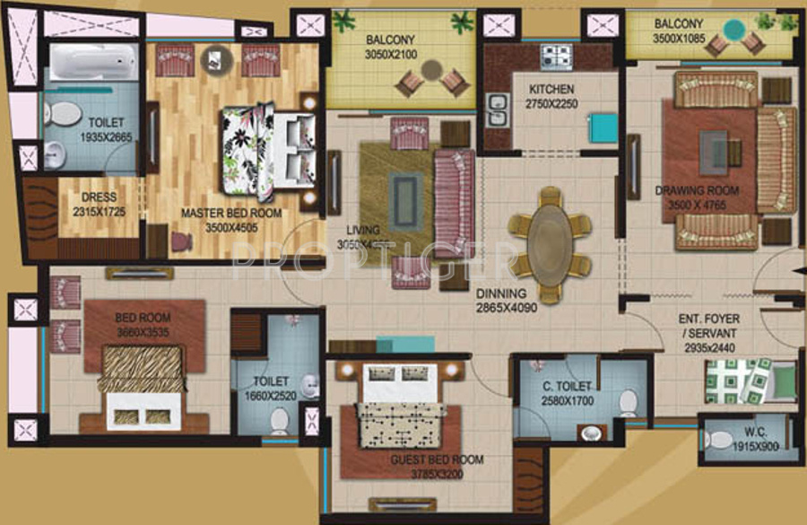 Amazing V3 Residency (3BHK+3T (2,005 sq ft) + Servant Room 2005 sq ft) Amazing V3 Residency (3BHK+3T (2,005 sq ft) + Servant Room 2005 sq ft)