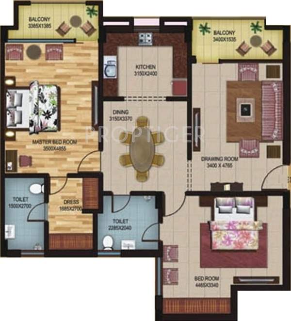 Amazing V3 Residency (2BHK+2T (1,418 sq ft) + Pooja Room 1418 sq ft)