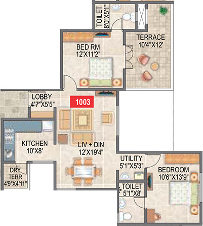 Paranjape Saptagiri (2BHK+2T (1,487 sq ft) 1487 sq ft) Paranjape Saptagiri (2BHK+2T (1,487 sq ft) 1487 sq ft)