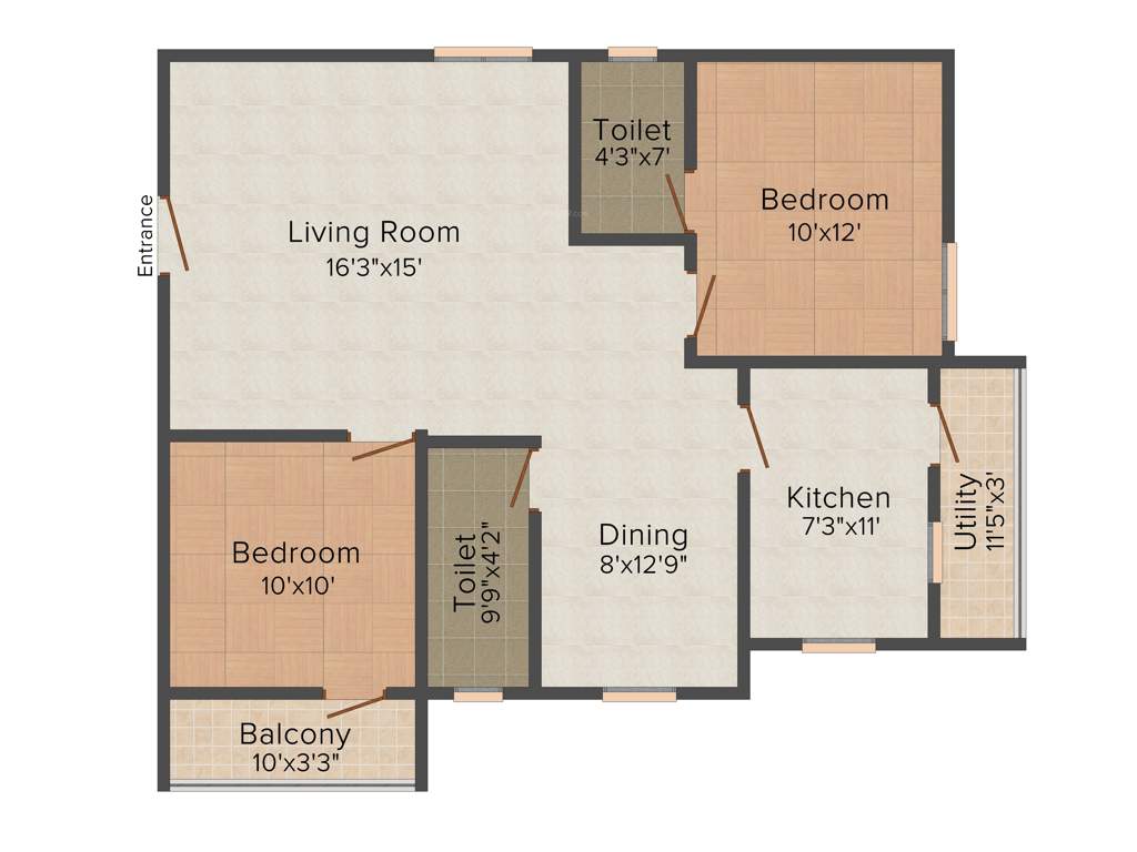 Jeyam Sindhu Park 2BHK+2T (1,058 sq ft)