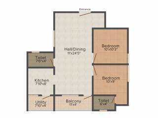 Jeyam Aishwaryam Residency 2BHK+2T (887 sq ft) Jeyam Aishwaryam Residency 2BHK+2T (887 sq ft)