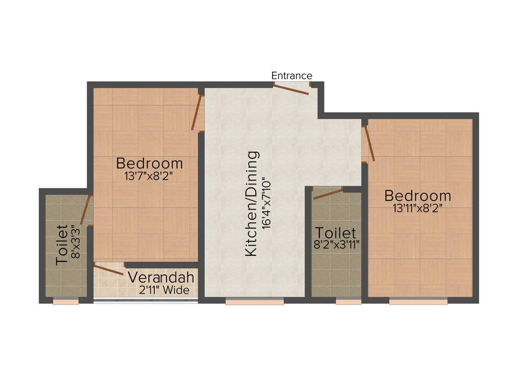 Shiba Ishan Apartment (2BHK+1T (709 sq ft) 709 sq ft)