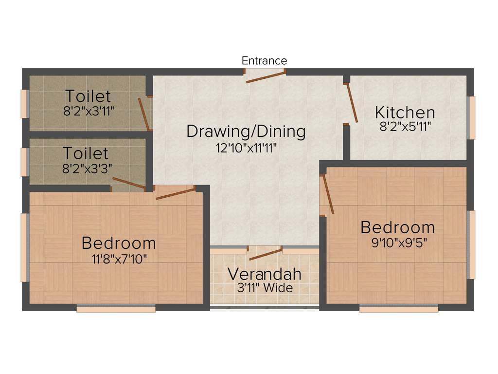 Shiba Ishan Apartment (2BHK+1T (715 sq ft) 715 sq ft)