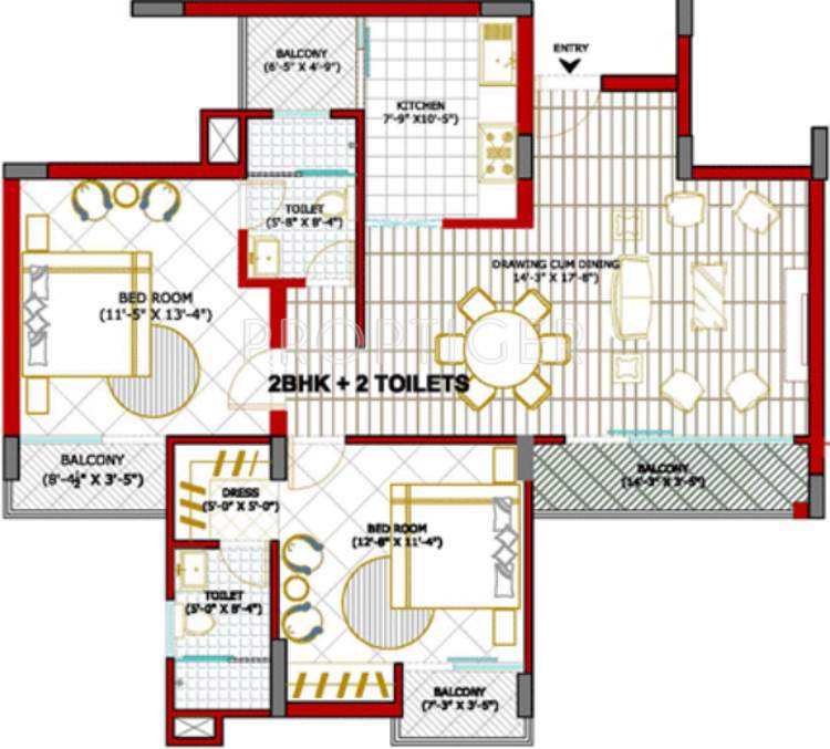 Goel Heights (2BHK+2T (1,290 sq ft) 1290 sq ft)