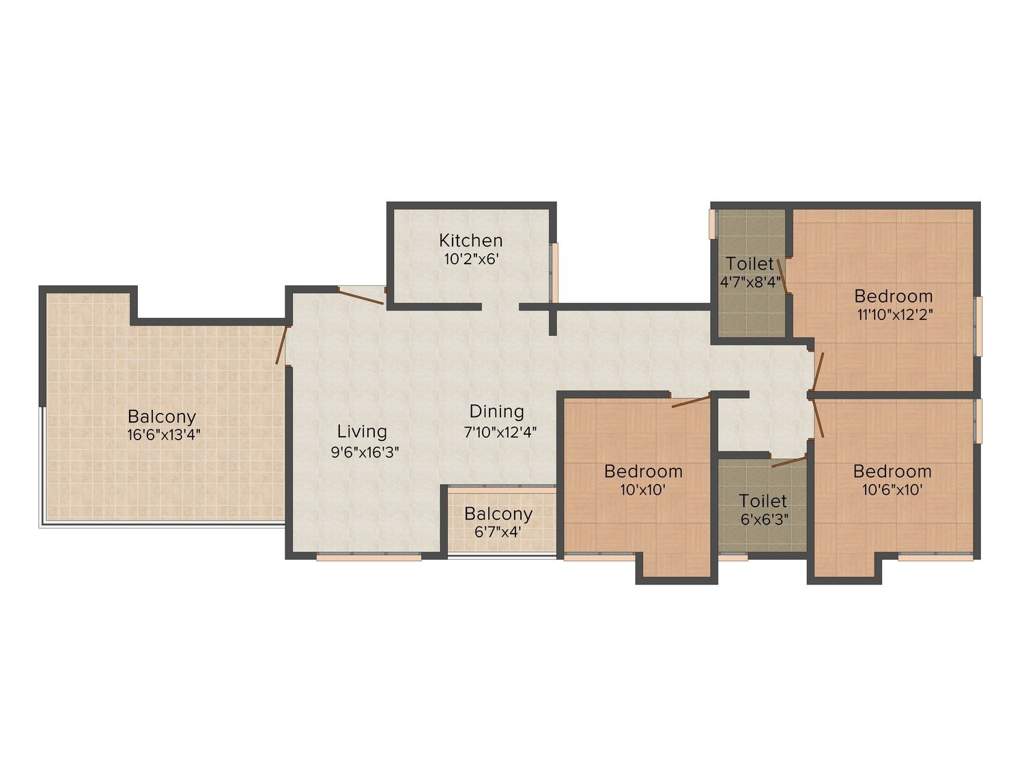 Space Kshitij (3BHK+2T (1,660 sq ft) 1660 sq ft)