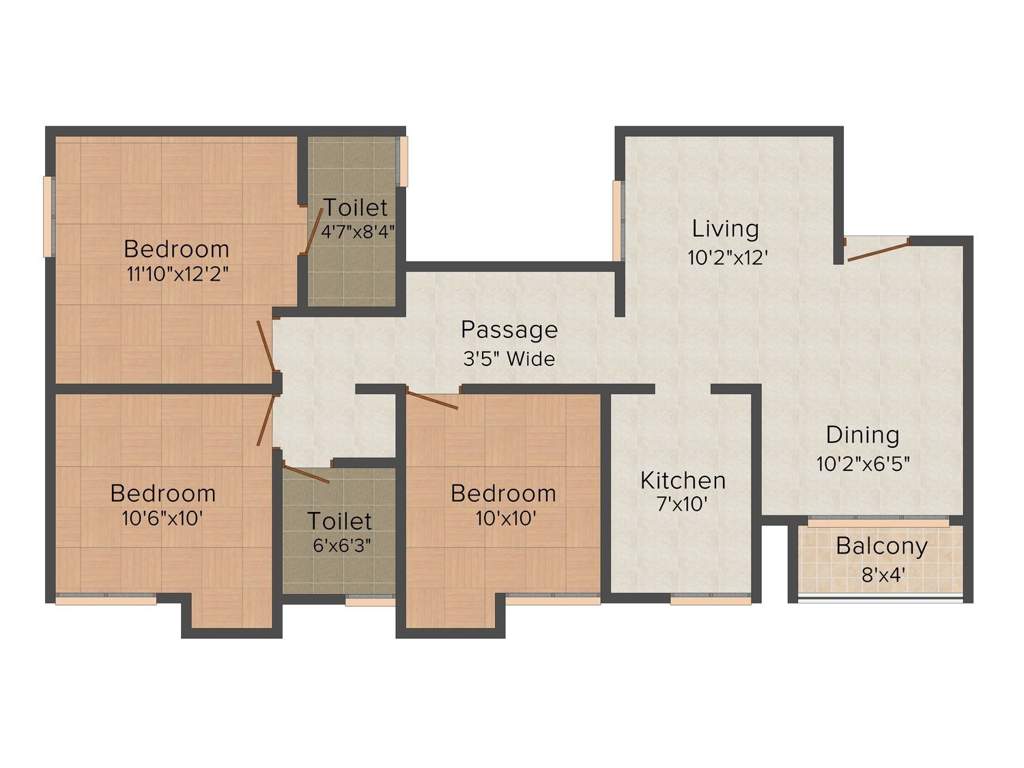 Space Kshitij (3BHK+2T (1,326 sq ft) 1326 sq ft)
