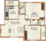 Floor Plan (2BHK+2T (822 sq ft) 822 sq ft) Mitha Maanasa Floor Plan (2BHK+2T (822 sq ft) 822 sq ft)