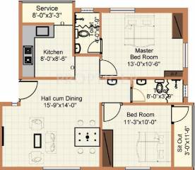 Mitha Maanasa Floor Plan (2BHK+2T (856 sq ft) 856 sq ft)
