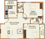 Floor Plan (2BHK+2T (856 sq ft) 856 sq ft) Mitha Maanasa Floor Plan (2BHK+2T (856 sq ft) 856 sq ft)