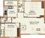 Mitha Maanasa Floor Plan (2BHK+2T (882 sq ft) 882 sq ft)