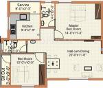 Floor Plan (2BHK+2T (882 sq ft) 882 sq ft) Mitha Maanasa Floor Plan (2BHK+2T (882 sq ft) 882 sq ft)