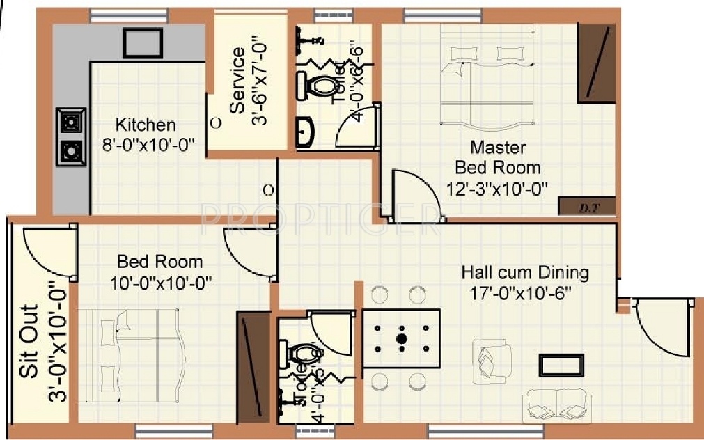 Floor Plan (2BHK+2T (805 sq ft) 805 sq ft) Mitha Maanasa Floor Plan (2BHK+2T (805 sq ft) 805 sq ft)
